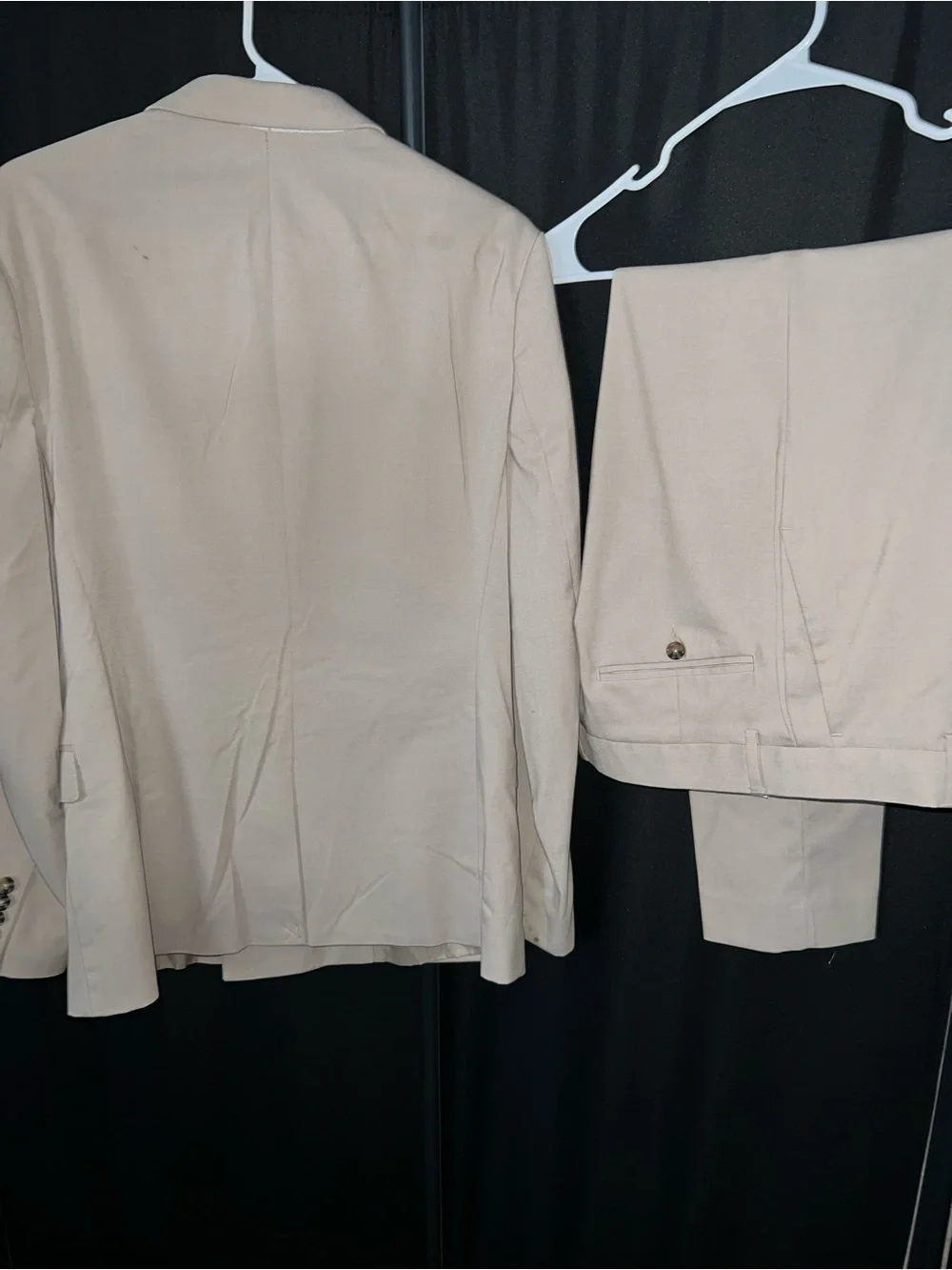 ASOS Beige Double-Breasted Suit Jacket and Pants